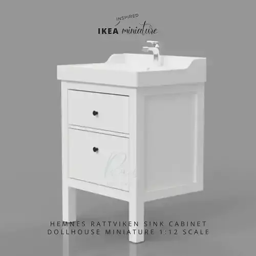 MINIATURE IKEA INSPIRED HEMNES RATTVIKEN SINK CABINET  3D print model