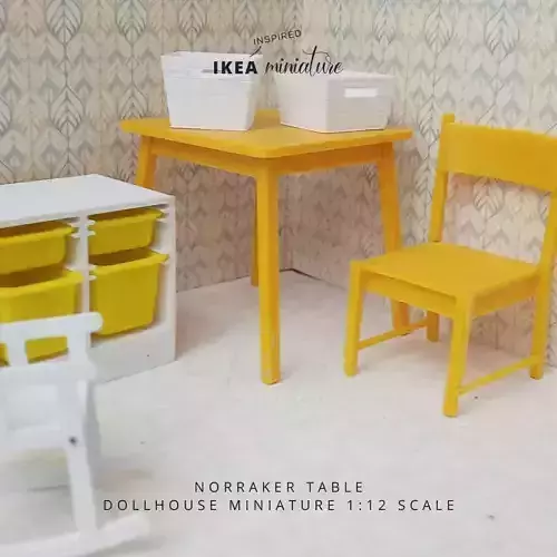 MINIATURE IKEA INSPIRED NORRAKER TABLE 3D print model