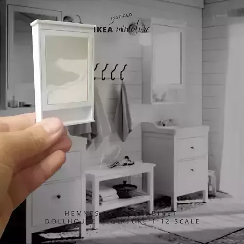 MINIATURE IKEA INSPIRED HEMNES MIRROR CABINET
