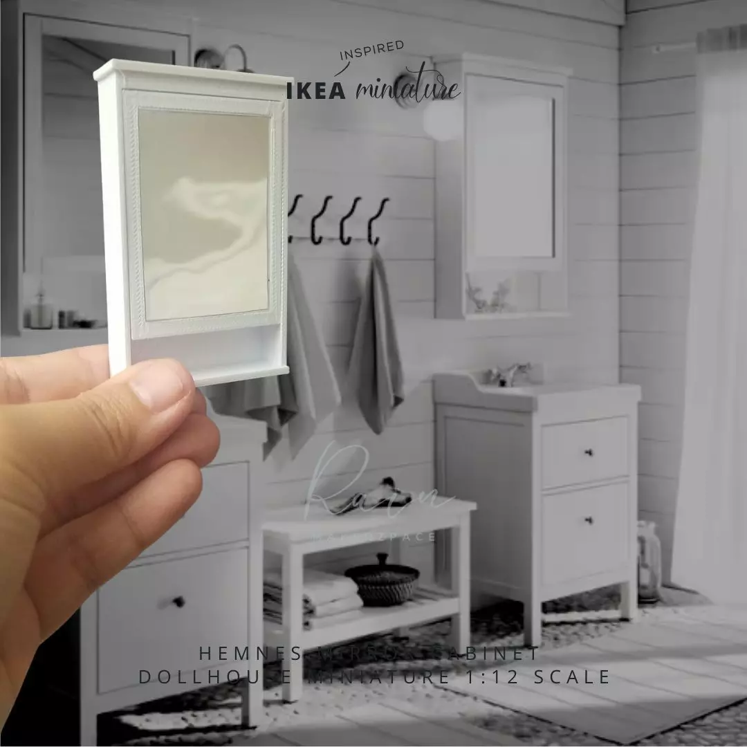 MINIATURE IKEA INSPIRED HEMNES MIRROR CABINET 3D print model