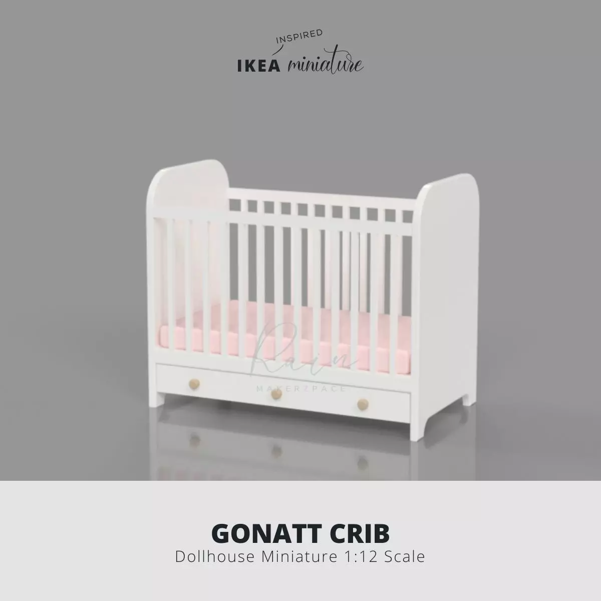 MINIATURE IKEA INSPIRED GONATT CRIB FURNITURE 3D print model_0