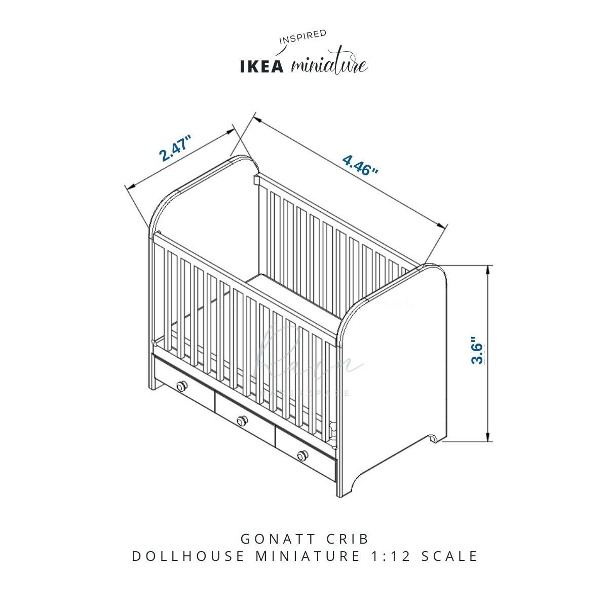 MINIATURE IKEA INSPIRED GONATT CRIB FURNITURE 3D print model_6