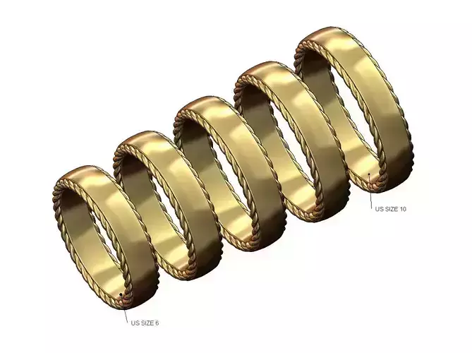 Rope sides fashion cigar band US sizes 6to10