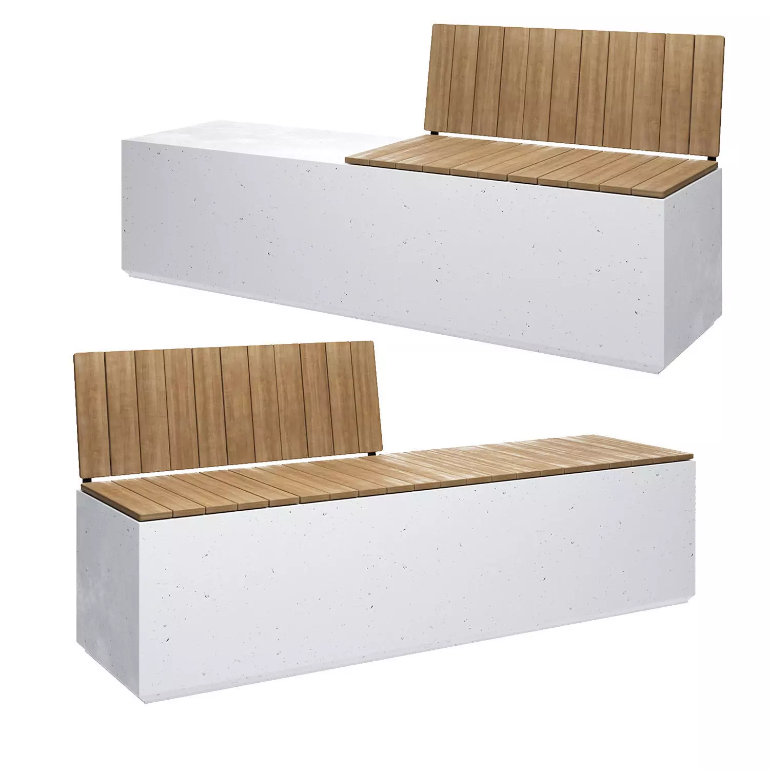 Concrete benches 3D model_0