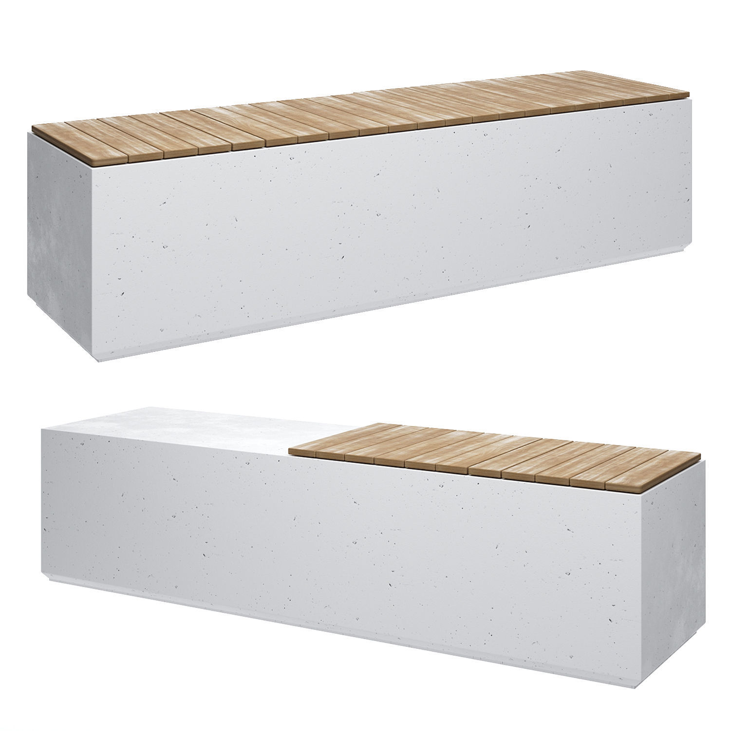 Concrete benches 3D model_2