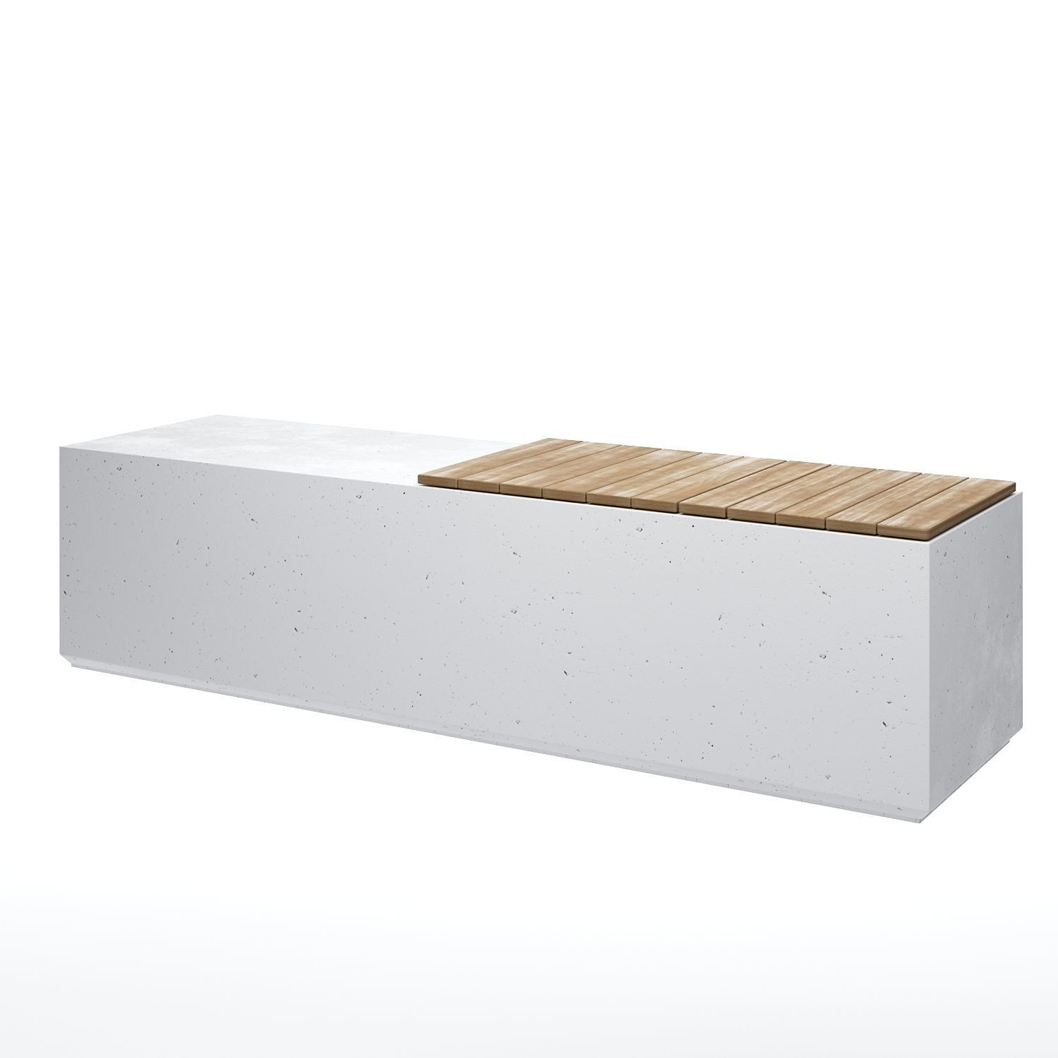 Concrete benches 3D model_4
