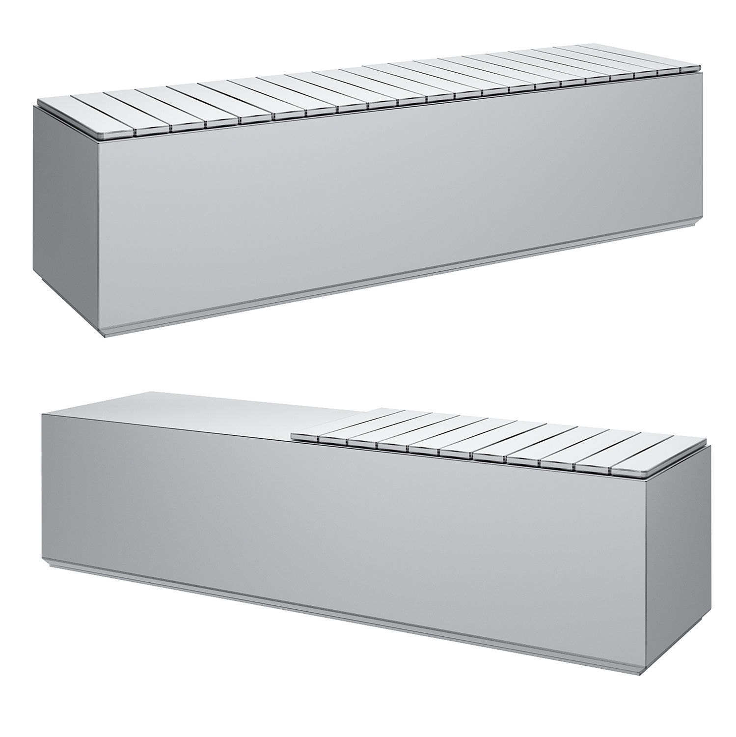 Concrete benches 3D model_7