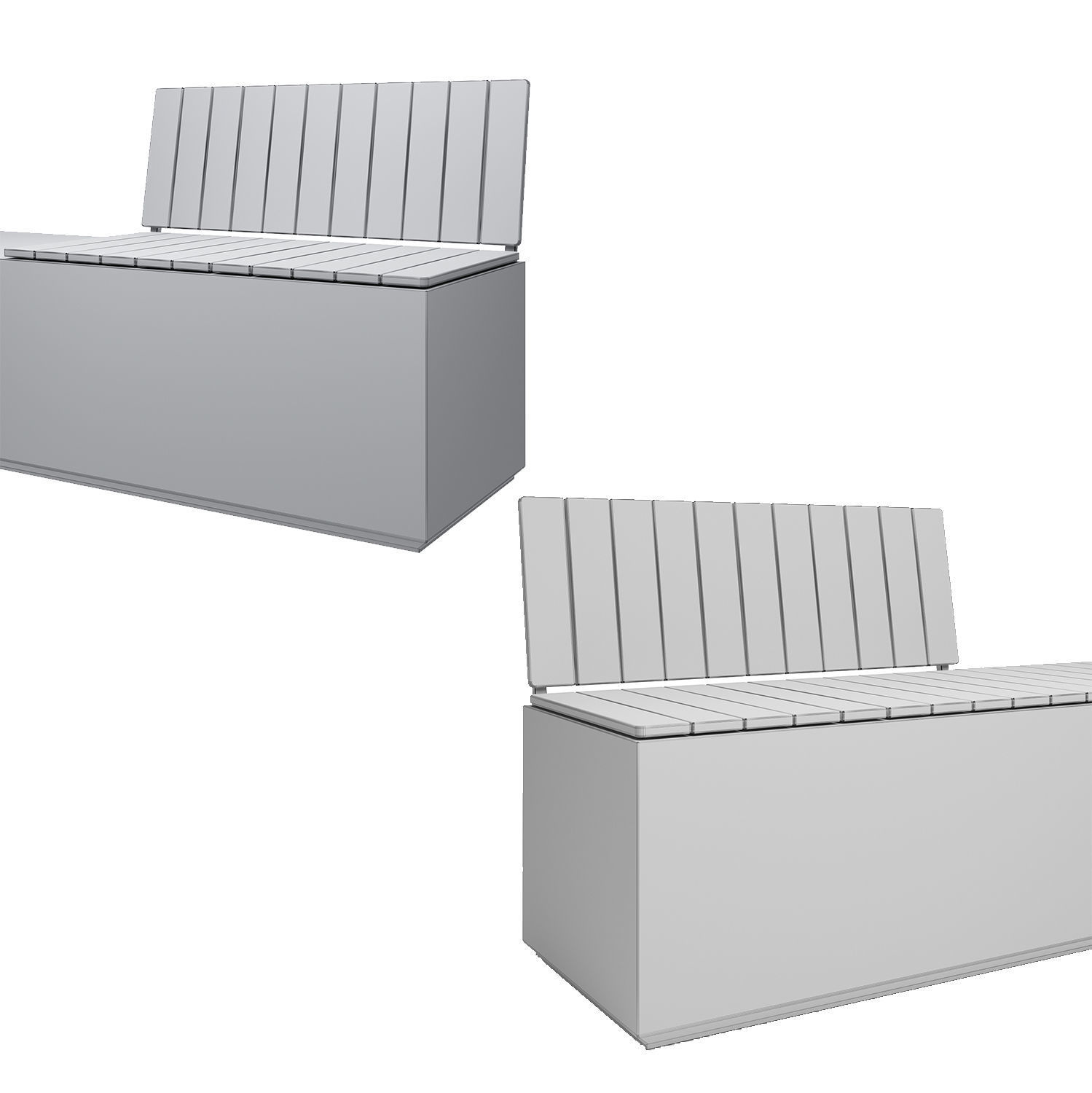 Concrete benches 3D model_6