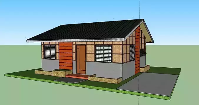 HALF AMAKAN HOUSE  2 BEDROOM HOUSE 3D model