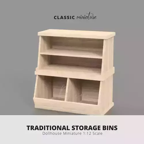 MINI FURNITURE TRADITIONAL STORAGE BIN FOR 1 12 DOLLHOUSE