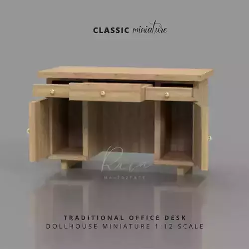 TRADITIONAL OFFICE DESK DOLLHOUSE FURNITURE