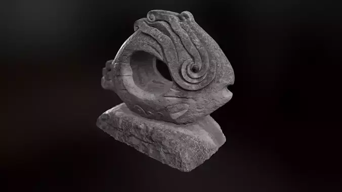 Scanned fish statue model