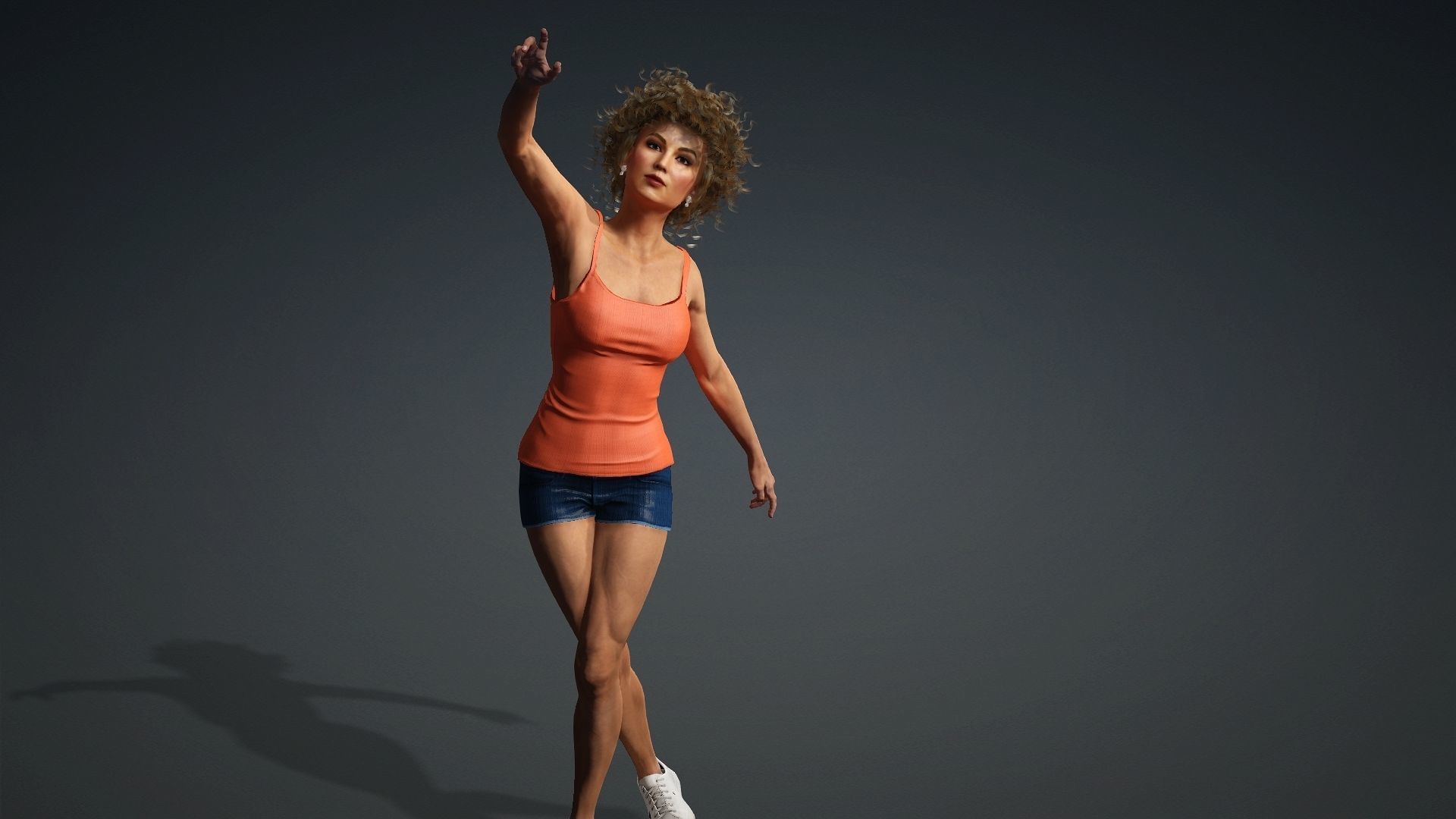 Jennifer Lawrence Rigged - 2500 Free animations tutorial Low-poly 3D model_10