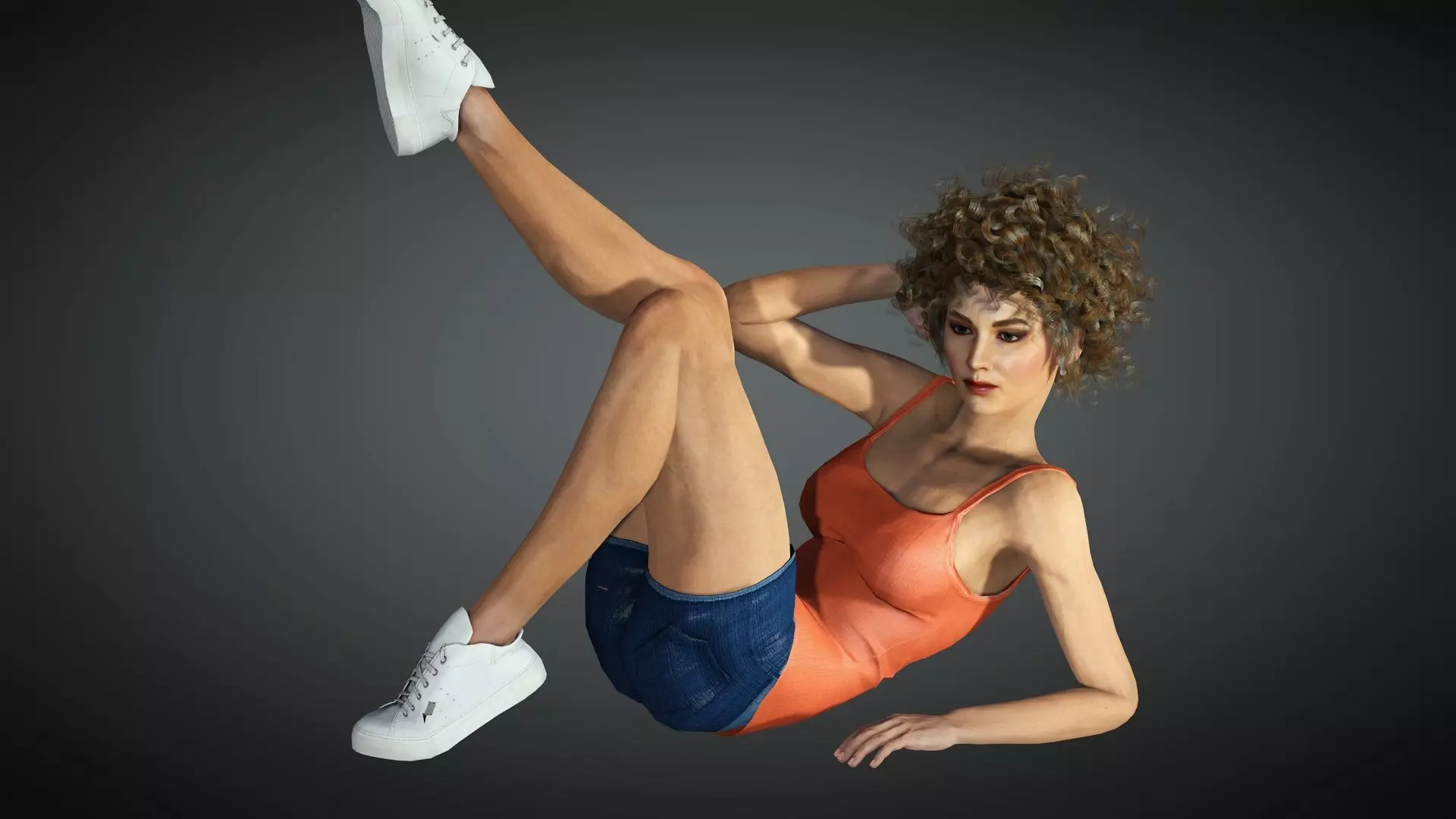 Jennifer Lawrence Rigged - 2500 Free animations tutorial Low-poly 3D model_0