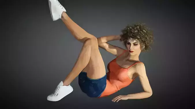 Jennifer Lawrence Rigged - 2500 Free animations tutorial Low-poly 3D model