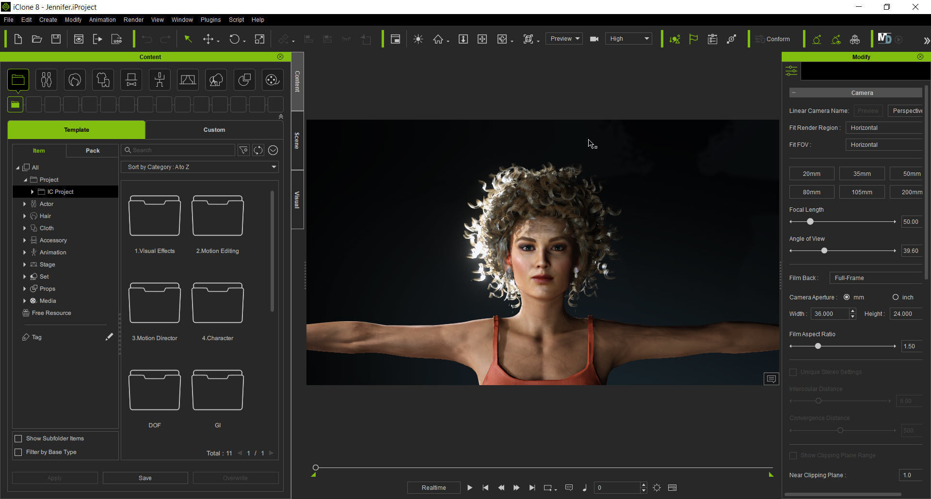 Jennifer Lawrence Rigged - 2500 Free animations tutorial Low-poly 3D model_17