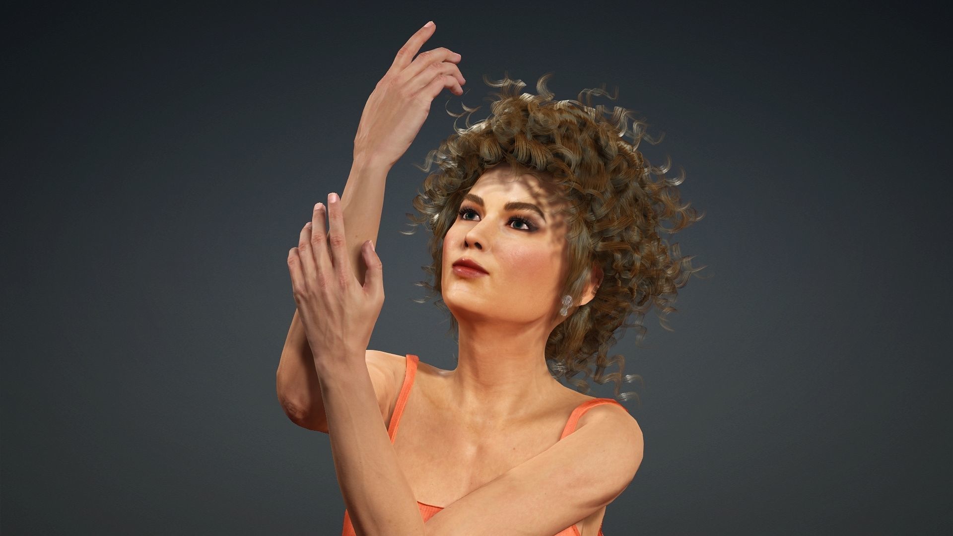 Jennifer Lawrence Rigged - 2500 Free animations tutorial Low-poly 3D model_11