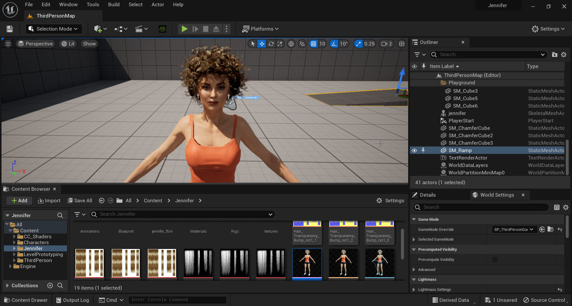 Jennifer Lawrence Rigged - 2500 Free animations tutorial Low-poly 3D model_20