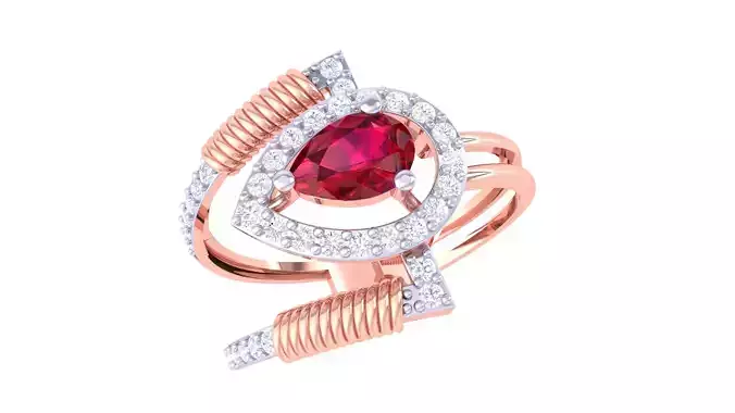 Women Wedding Engagement Ring 3dm STL OBJ FBX Renders Details