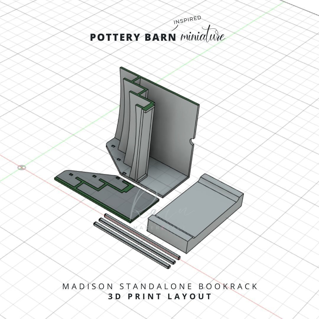 MINIATURE BOOKRACK MADISON STANDALONE BOOKRACK 3D print model_6