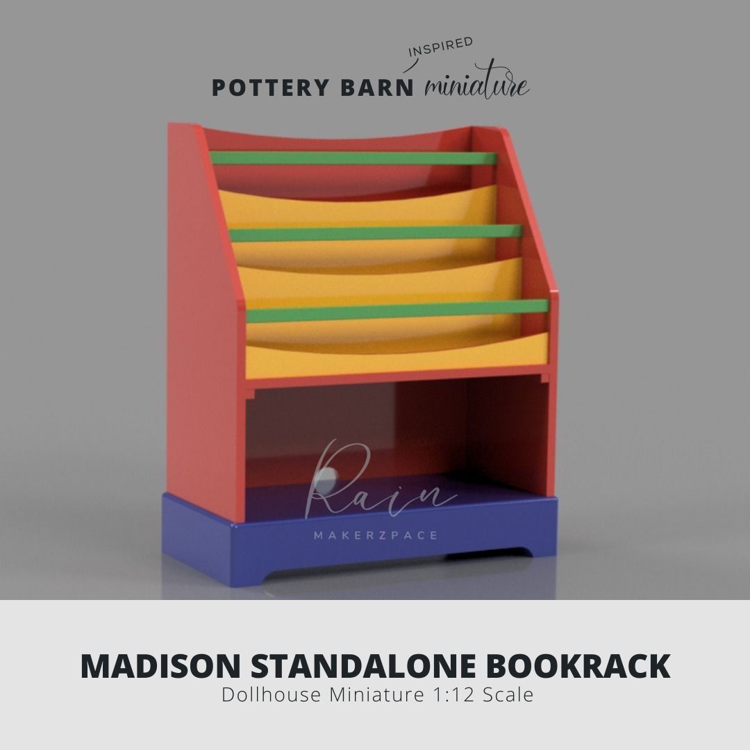 MINIATURE BOOKRACK MADISON STANDALONE BOOKRACK 3D print model_4