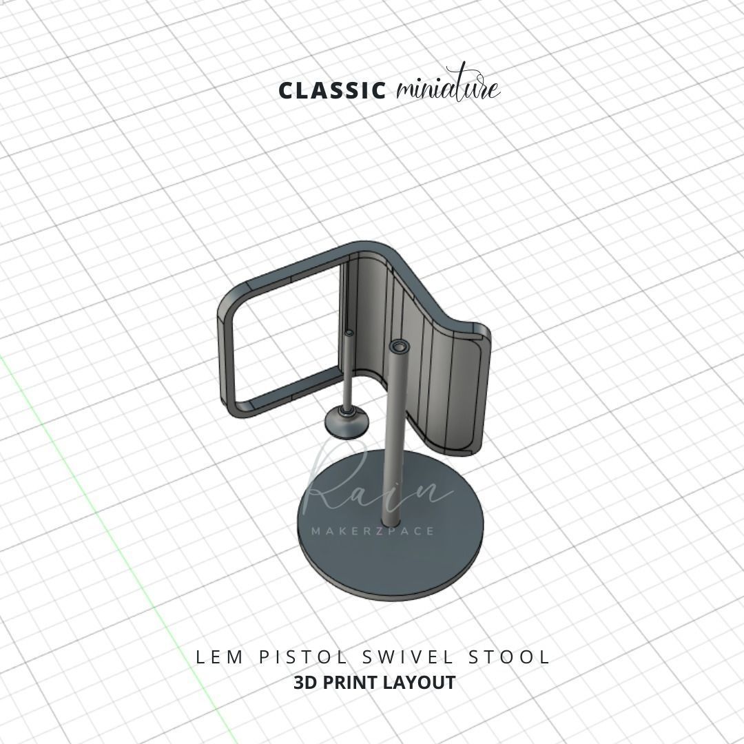 MINIATURE LEM PISTON STOOL LEM BAR STOOL CHAIR 3D print model_7