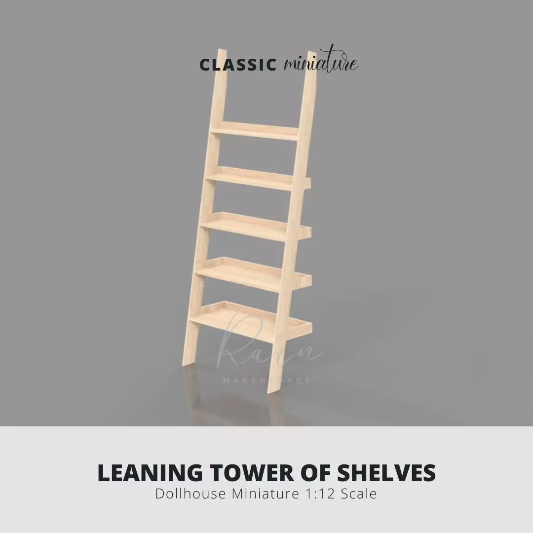 LEANING TOWER OF SHELVES MINI FURNITURE 3D print model_0