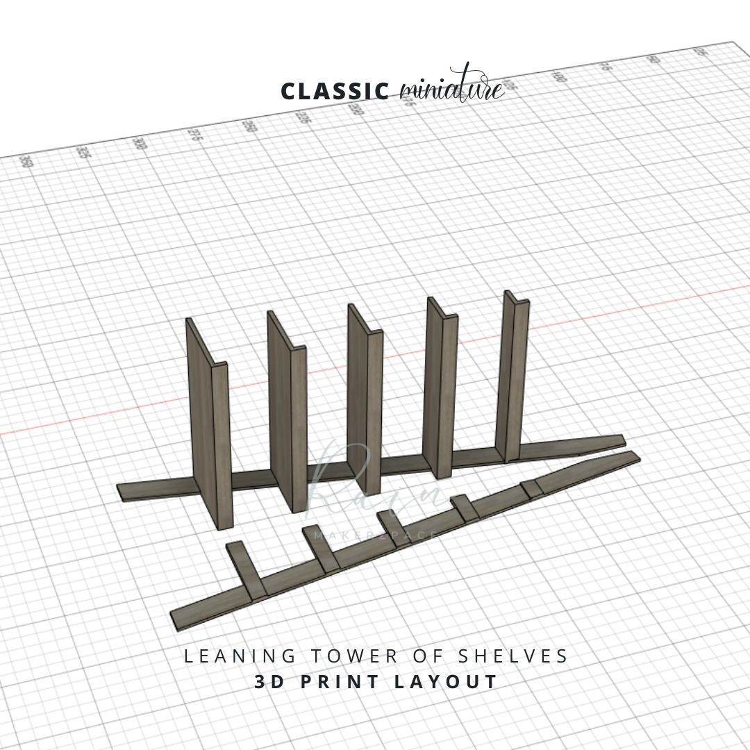 LEANING TOWER OF SHELVES MINI FURNITURE 3D print model_6