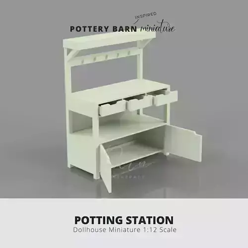 MINIATURE POTTING TABLE MINI POTTERY BARN INSPIRED 