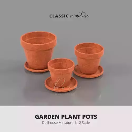 GARDEN PLANT POTS MINIATURE FOR DOLLHOUSE