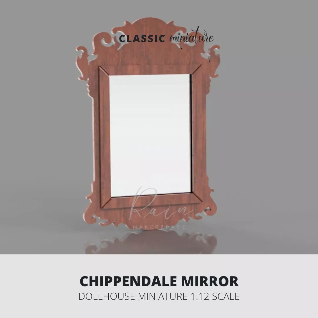 CHIPPENDALE MIRROR MINI FURNITURE FOR 1 12 DOLLHOUSE 3D print model_0