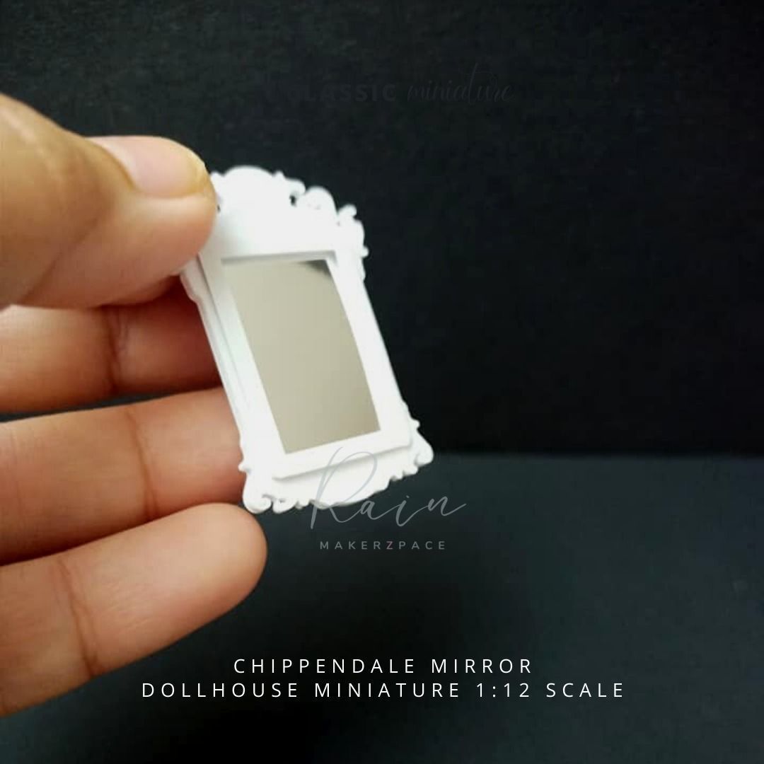 CHIPPENDALE MIRROR MINI FURNITURE FOR 1 12 DOLLHOUSE 3D print model_5