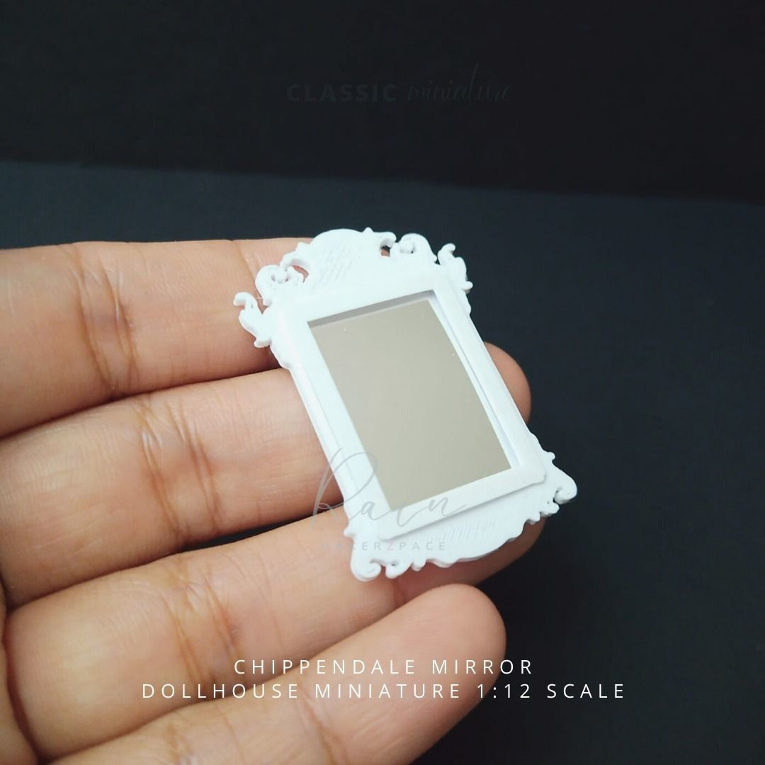 CHIPPENDALE MIRROR MINI FURNITURE FOR 1 12 DOLLHOUSE 3D print model_3
