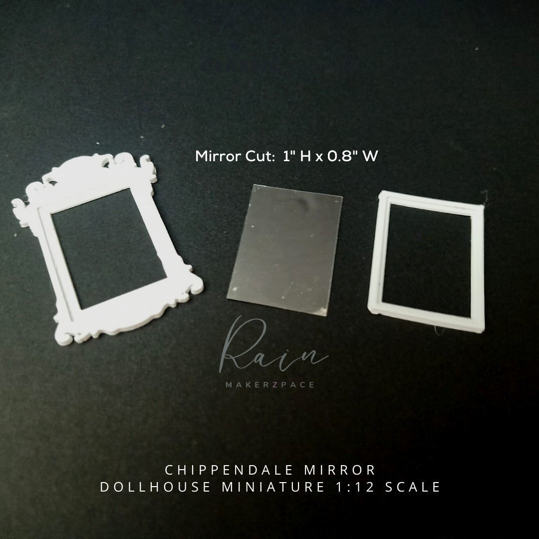 CHIPPENDALE MIRROR MINI FURNITURE FOR 1 12 DOLLHOUSE 3D print model_4