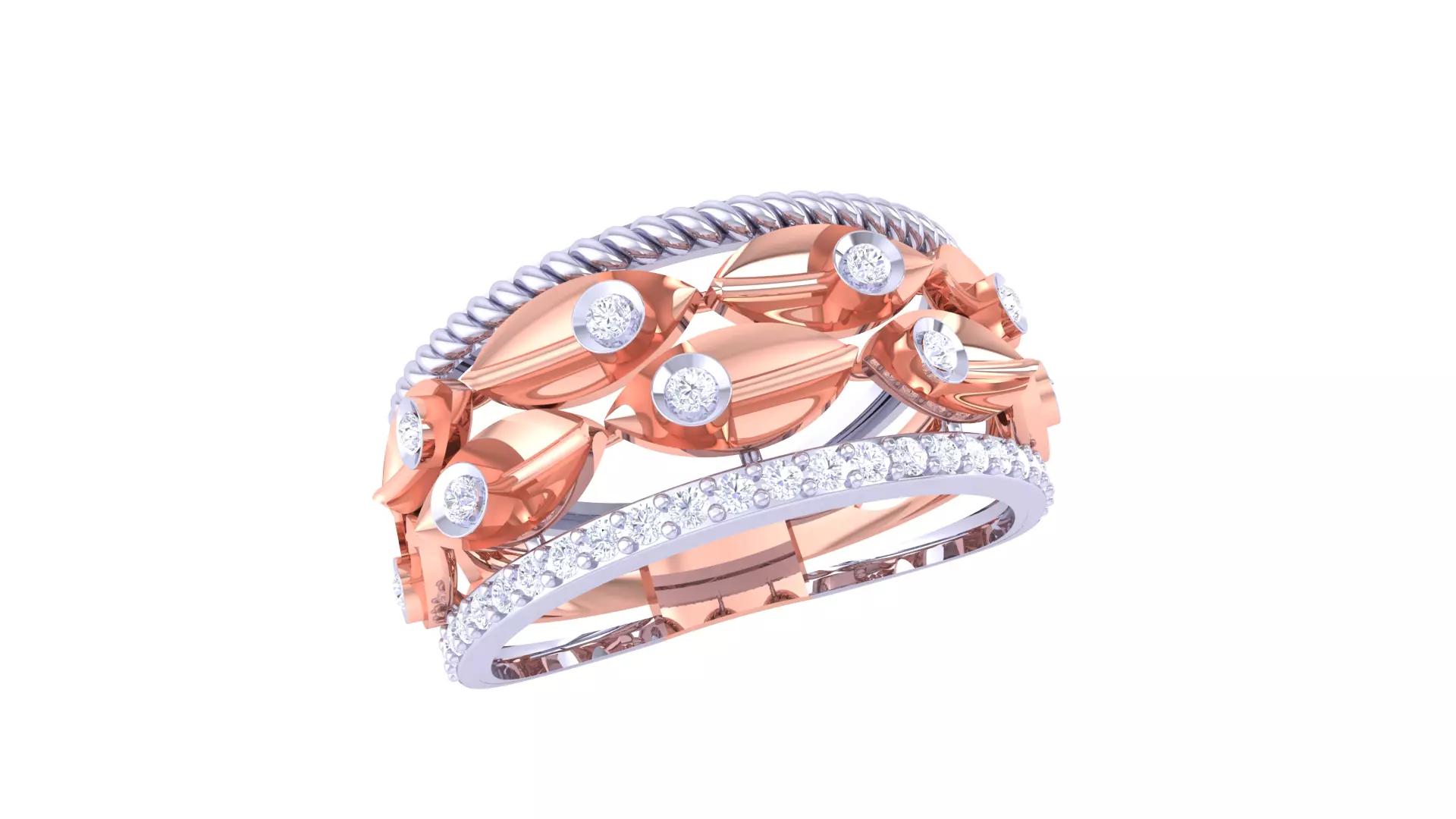 Women Wedding Engagement Ring 3dm STL OBJ FBX Renders Details 3D print model_0