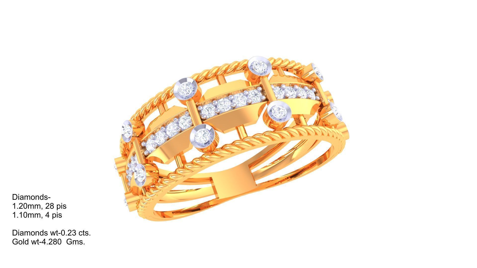 Women Wedding Engagement Ring 3dm STL OBJ FBX Renders Details 3D print model_1