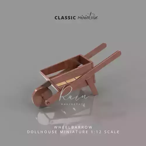 WHEELBARROW MINIATURE FOR DOLLHOUSE