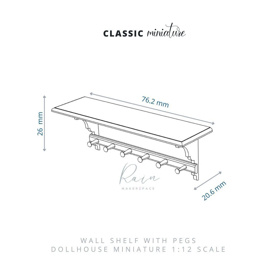 MINIATURE WALL SHELF WITH PEGS 3D print model_6
