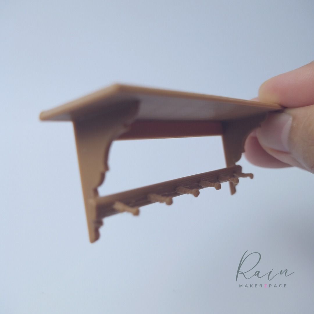 MINIATURE WALL SHELF WITH PEGS 3D print model_5