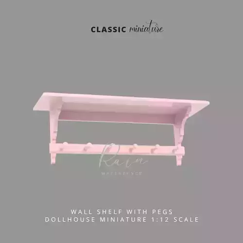 MINIATURE WALL SHELF WITH PEGS