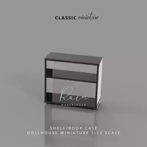 MINIATURE SHELF BOOKCASE FOR DOLLHOUSE 1 12