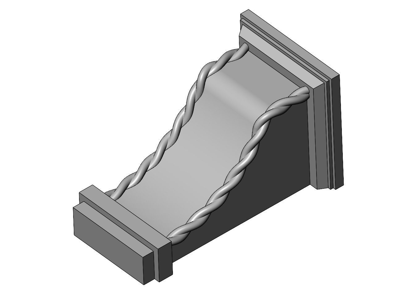 Braided rope sides mission corbel bracket 3D print model_4