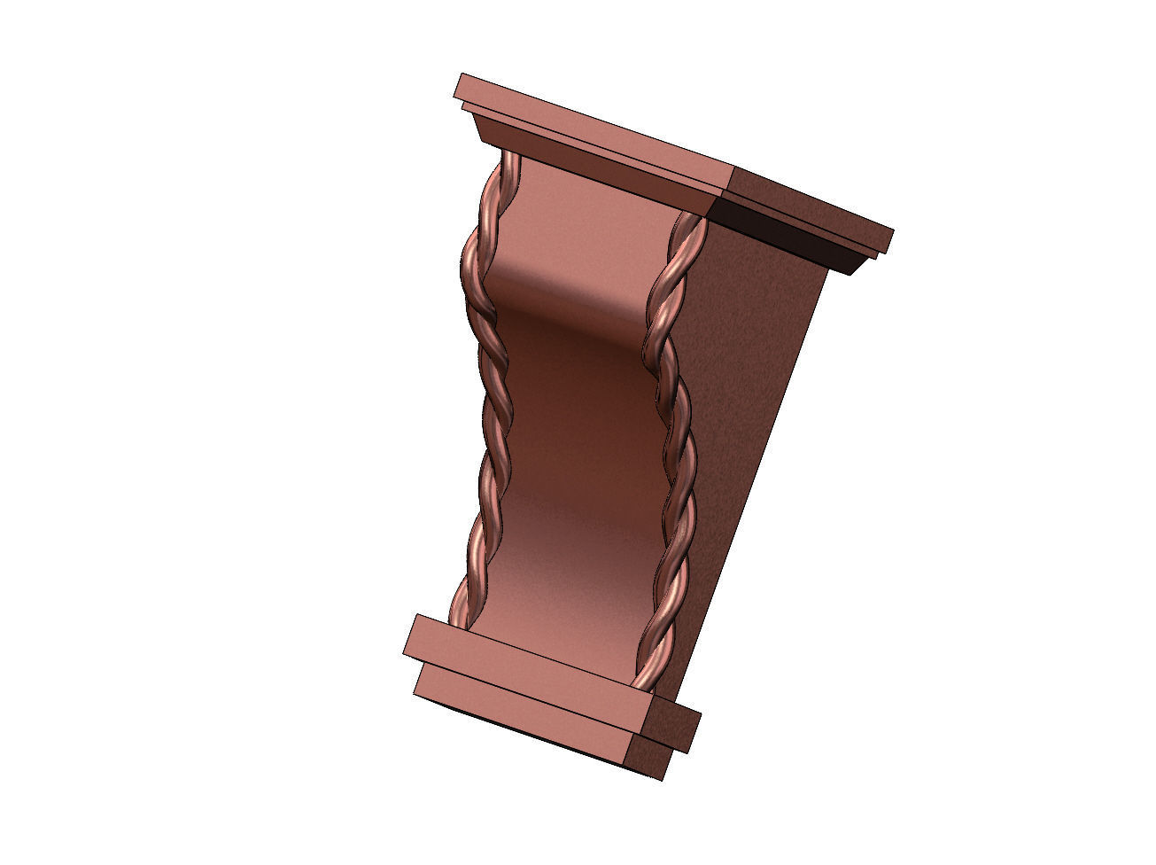 Braided rope sides mission corbel bracket 3D print model_8