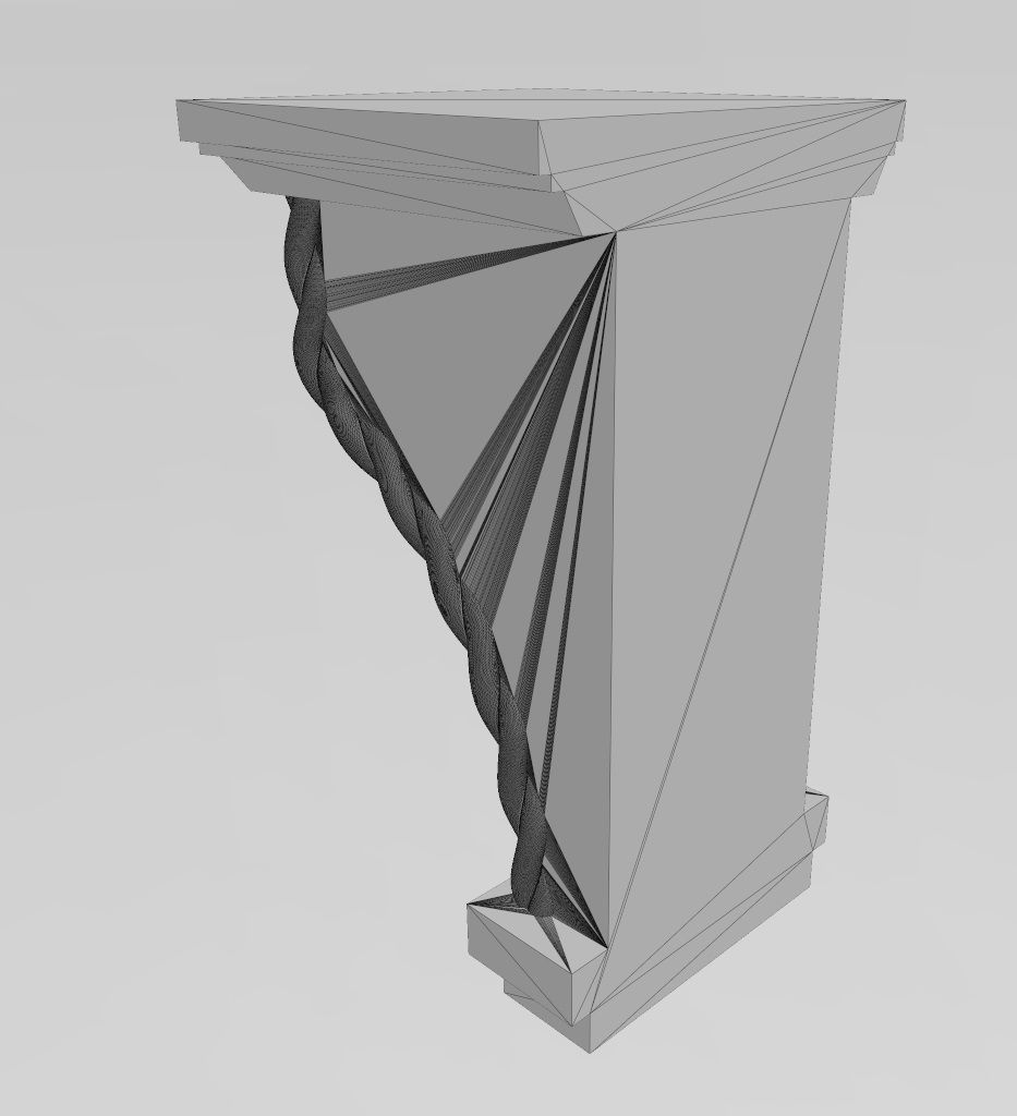 Braided rope sides mission corbel bracket 3D print model_12