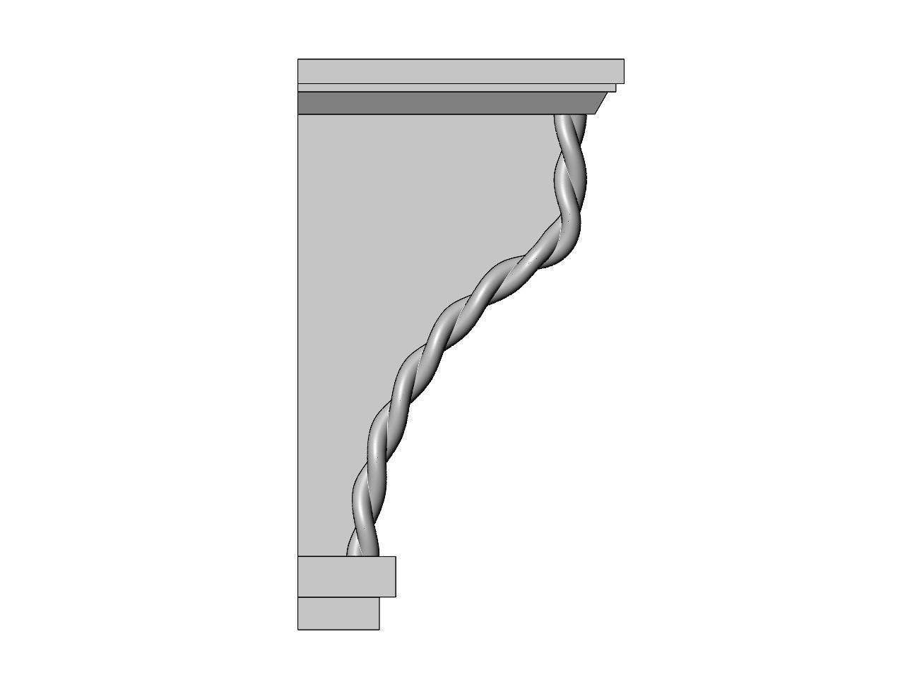 Braided rope sides mission corbel bracket 3D print model_3
