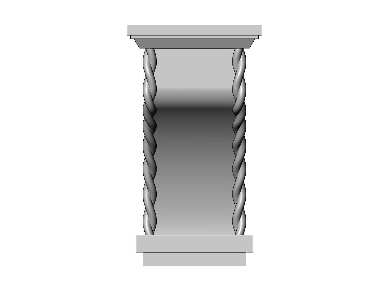 Braided rope sides mission corbel bracket 3D print model_2