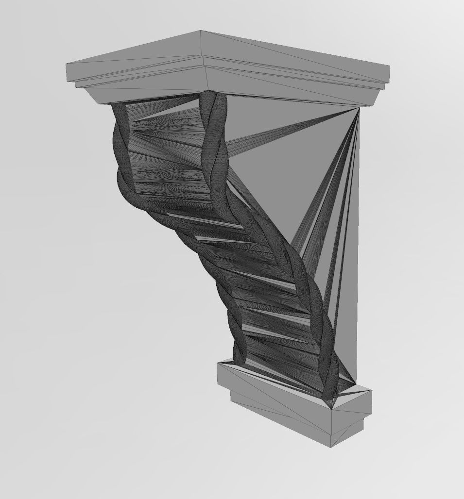 Braided rope sides mission corbel bracket 3D print model_11