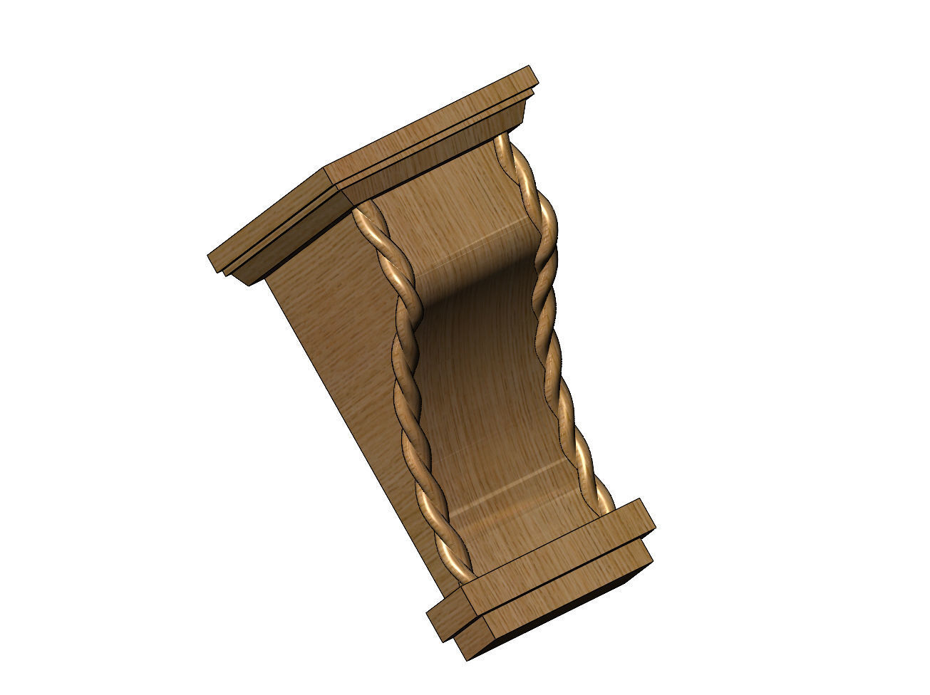 Braided rope sides mission corbel bracket 3D print model_10