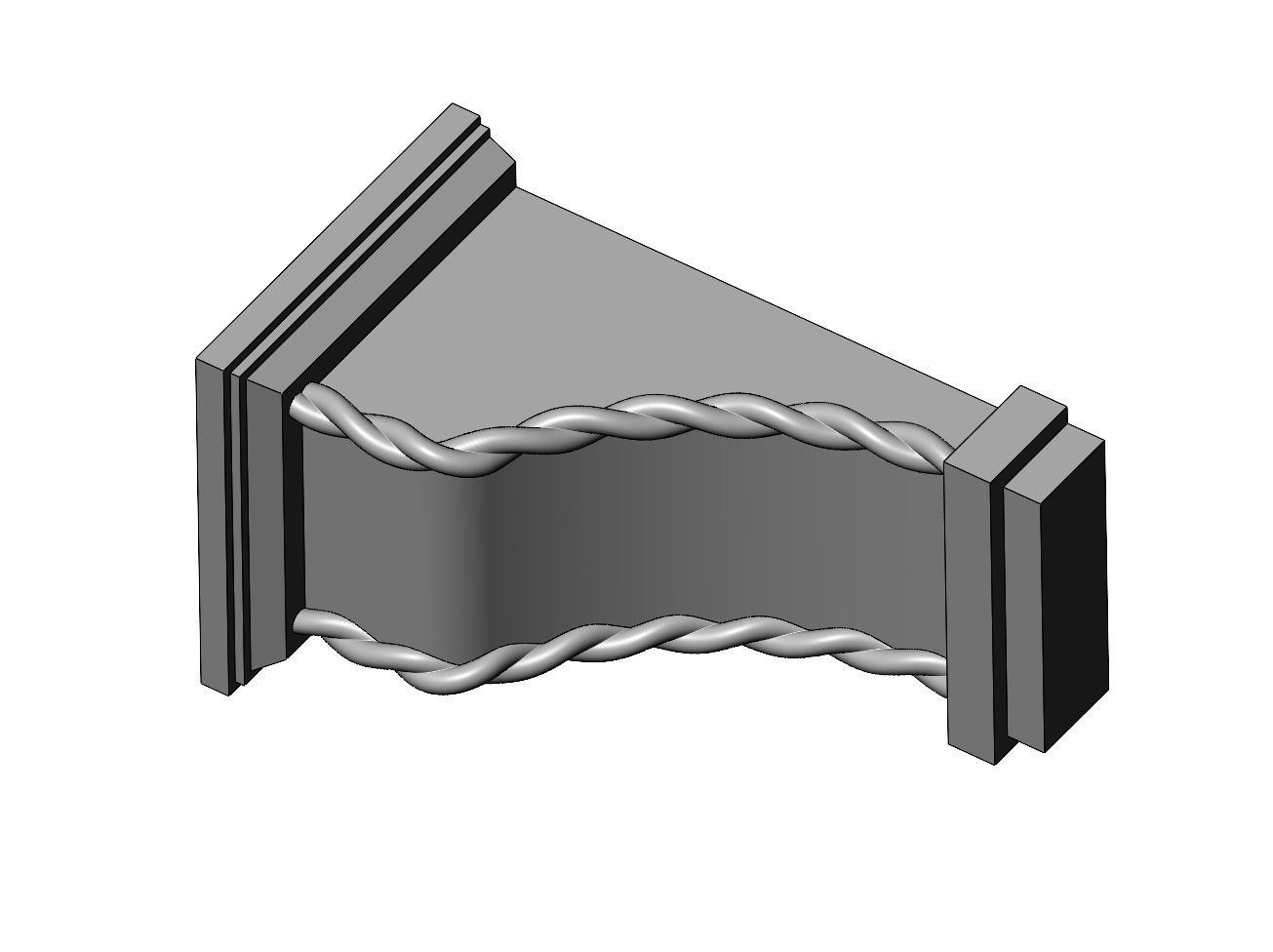 Braided rope sides mission corbel bracket 3D print model_5