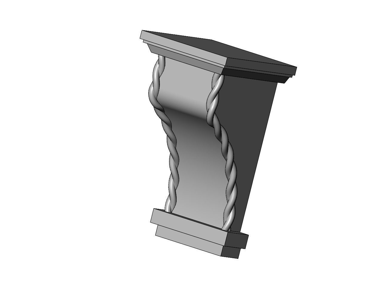 Braided rope sides mission corbel bracket 3D print model_1